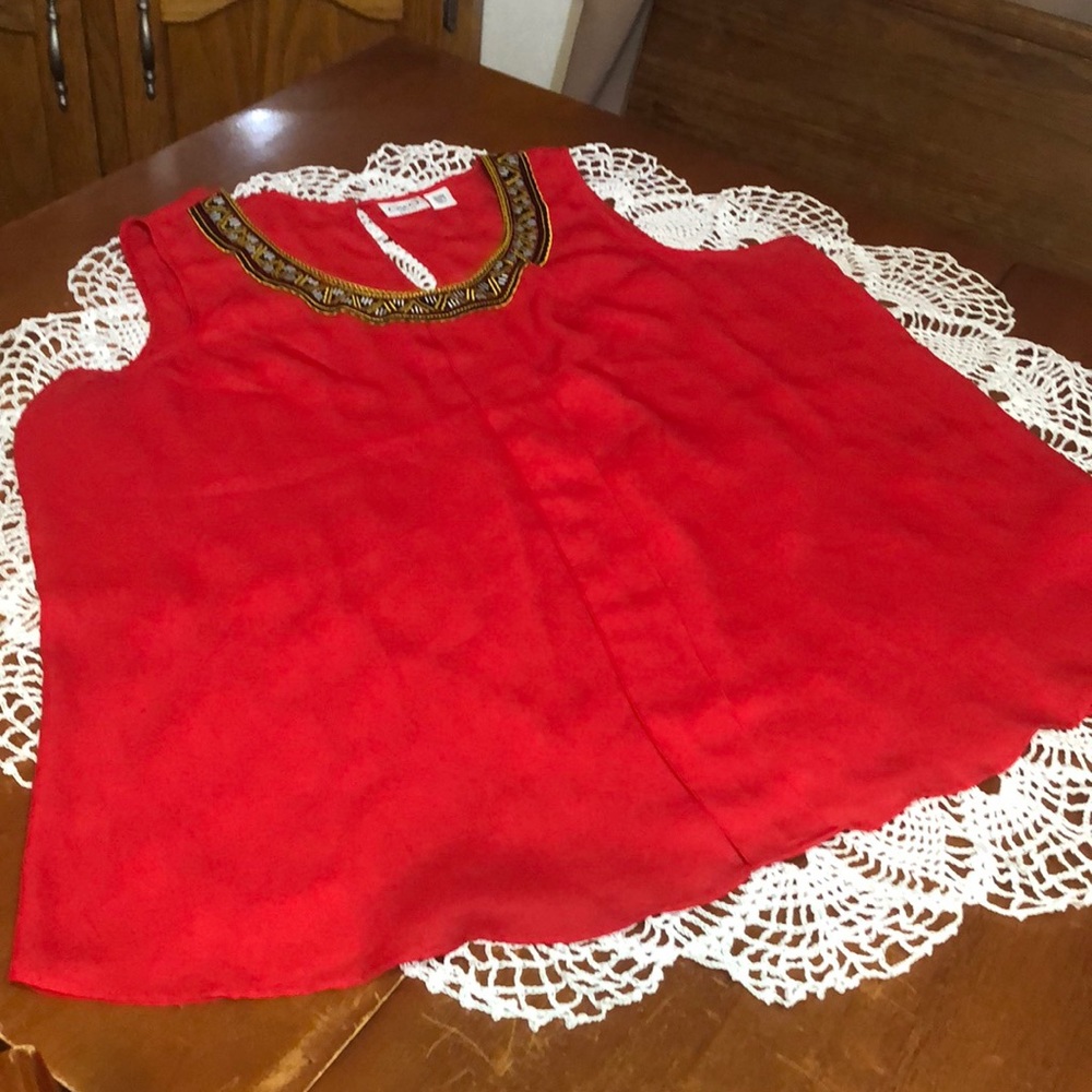 Sleeveless Red Top